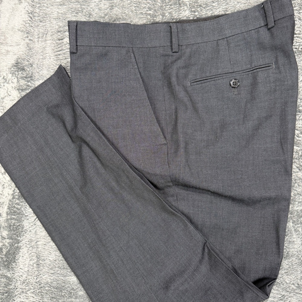 J.Ferrar Slim Fit Dress Pants Mens 38x32 Charcoal Gray Textured Trousers‎